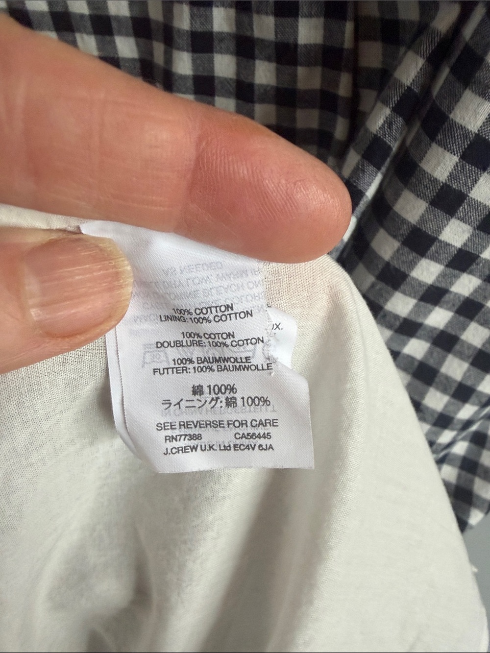 J. Crew Blue Gingham Short Sleeve Dress Size 6P - Picture 8 of 11